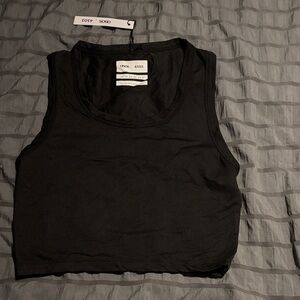 ASOS Black Ribbed Crop Top